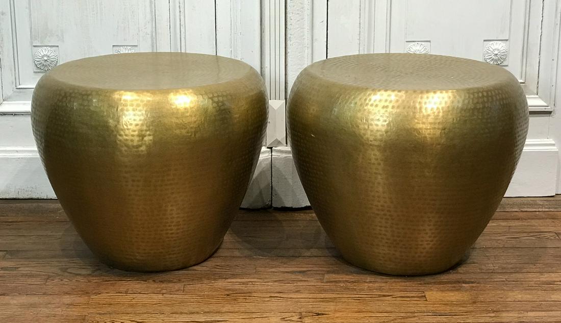 Pair Large Modern Brass Side Tables (1 of 9)