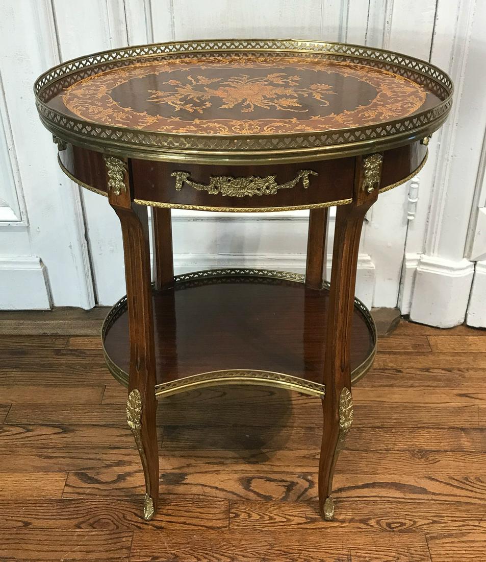 Louis XVI Style Marquetry Side Table (1 of 7)