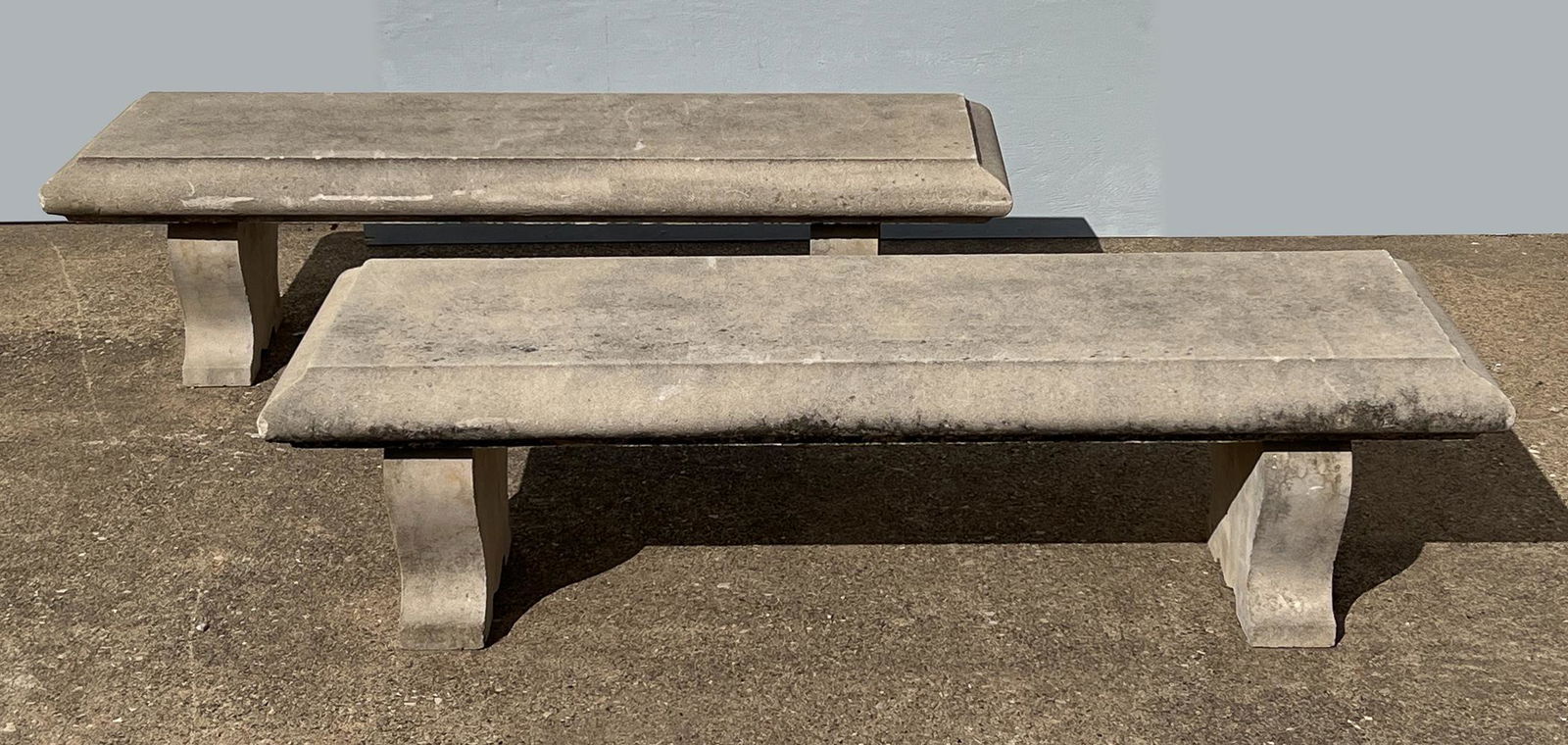 Pair Large Cast Stone Garden Benches (1 of 11)