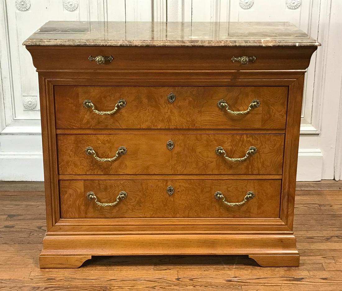 Thomasville Marble Top Walnut Commode (1 of 8)