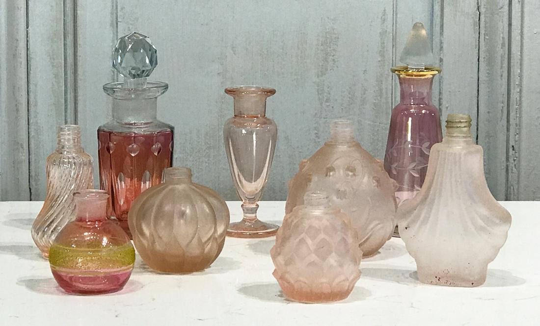 Nine Pink Glass Perfume Bottles (1 of 4)