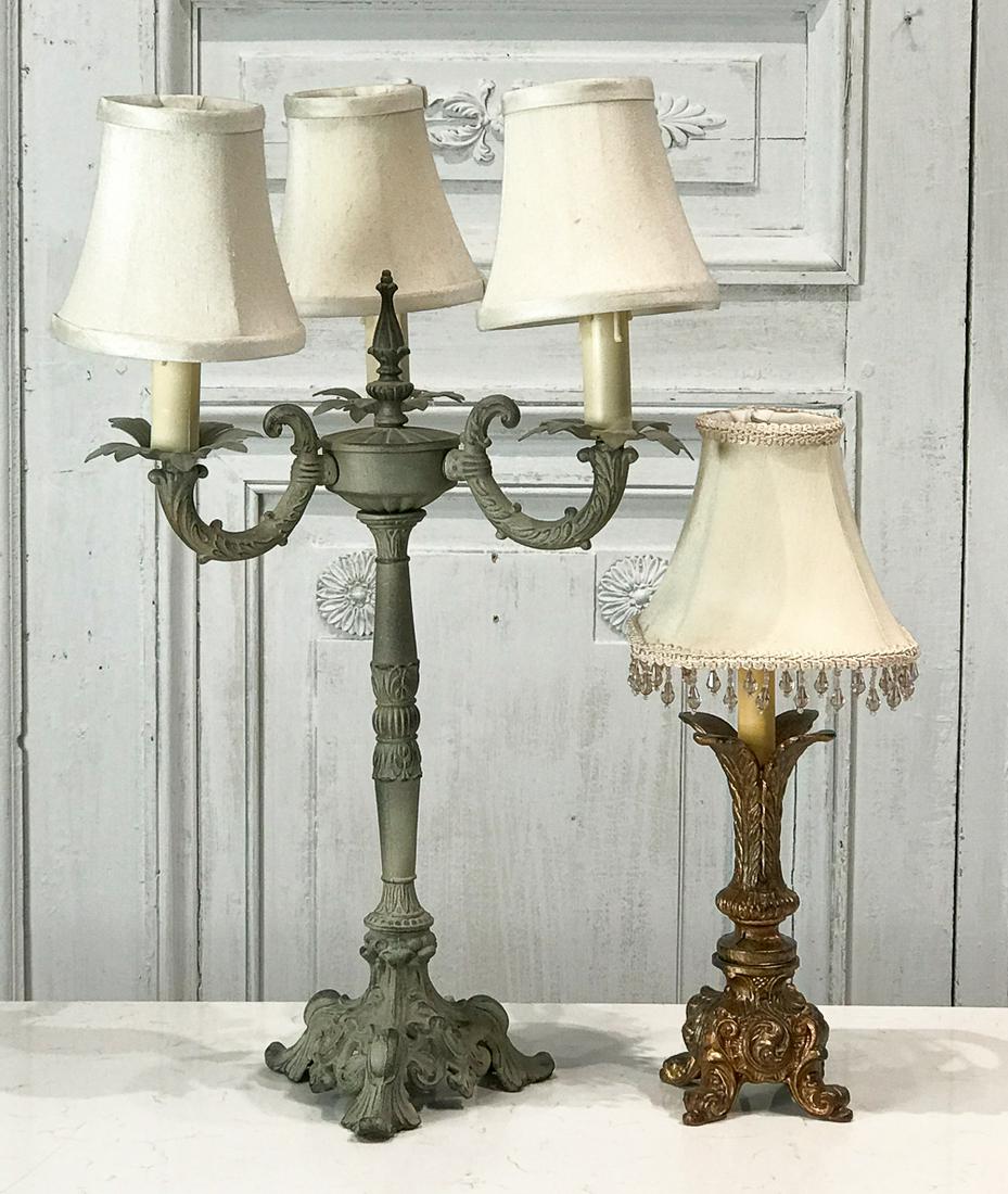 Two Louis XVI Style Candelabra Table Lamps (1 of 7)