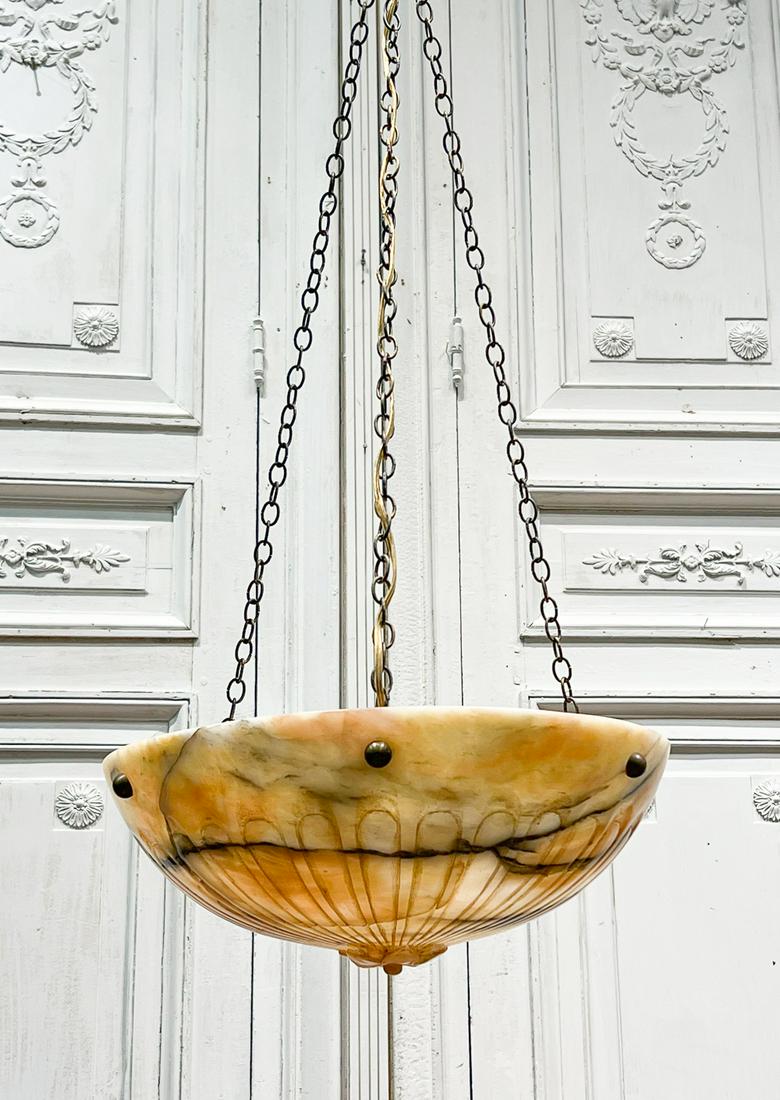Belle Epoch Style Faux Alabaster Chandelier (1 of 7)
