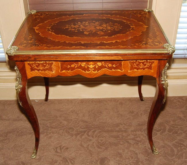 French Antique Inlaid Occasional Table 33w x 24d x: French Antique Inlaid Occasional Table 33w x 24d x 30h 19th c.