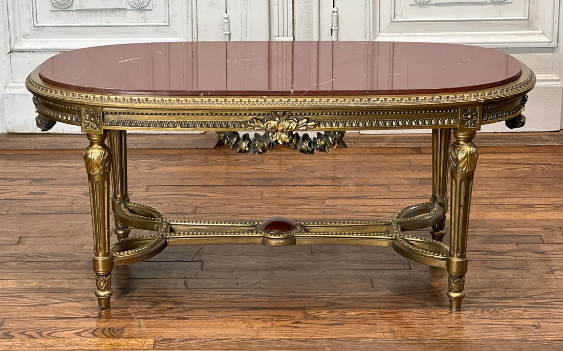 Louis XVI Style Marble And Giltwood Coffee Table (1 of 9)