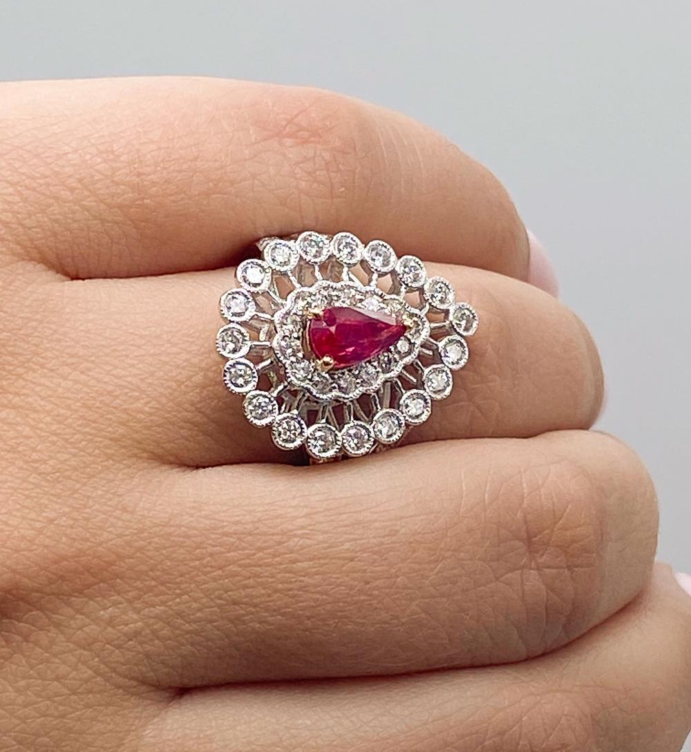 GIA Rare Unheated Ruby And Diamond Ring (1 of 5)