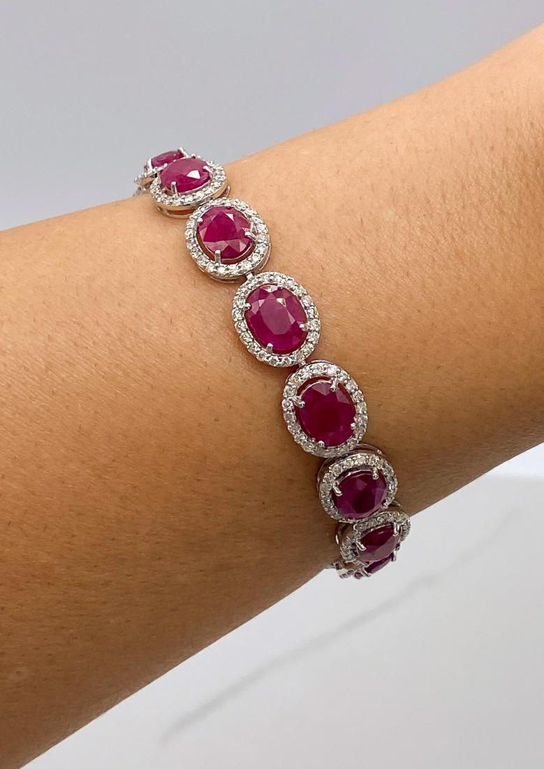 GIA Rare Natural Burmese Ruby Bracelet (1 of 5)