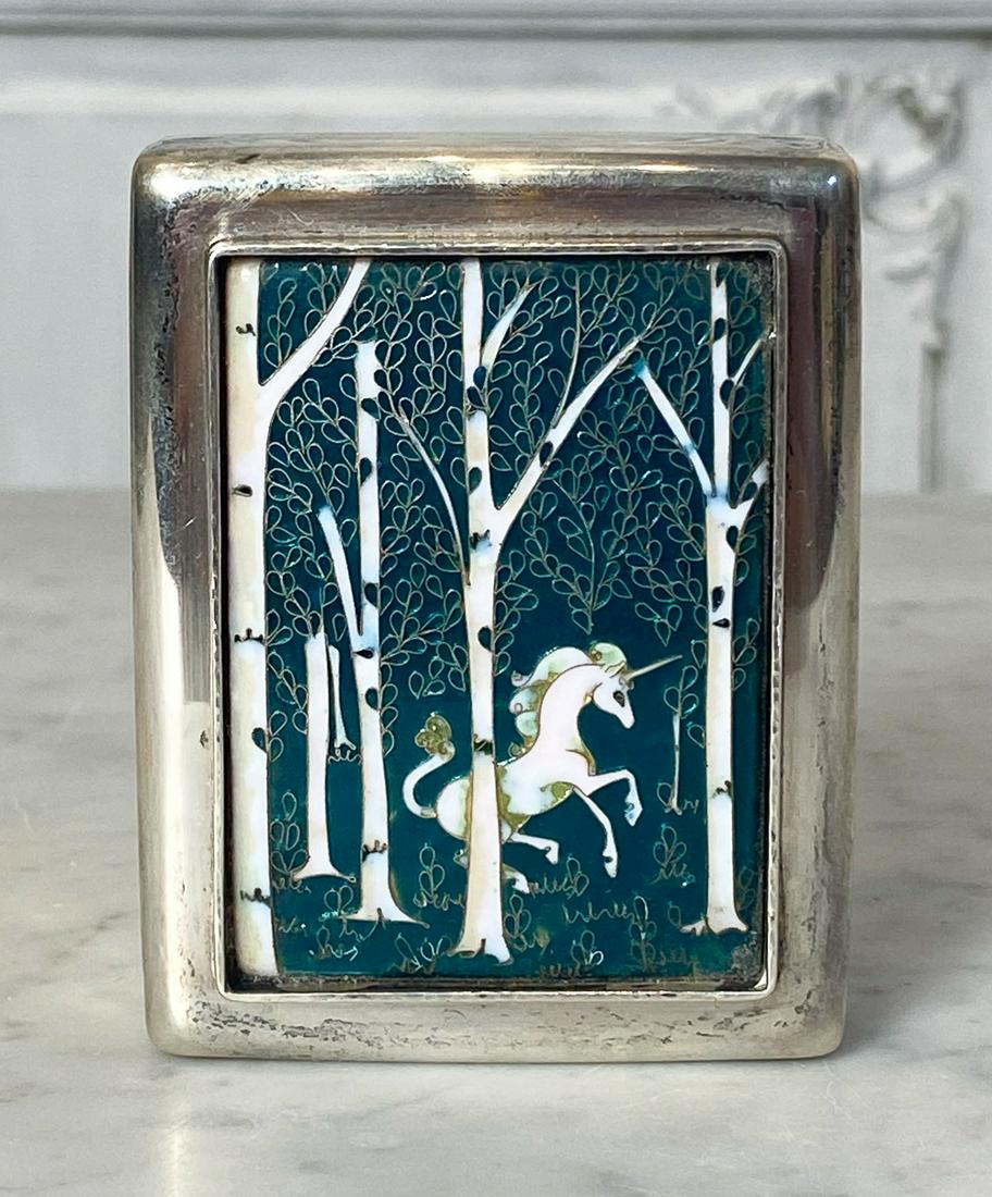 P. Seiffer Sterling & Enamel Unicorn Trinket Box (1 of 5)
