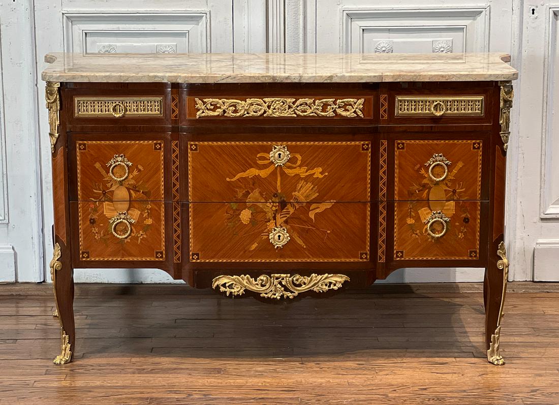 Fine Louis XVI Style Marquetry Commode (1 of 16)