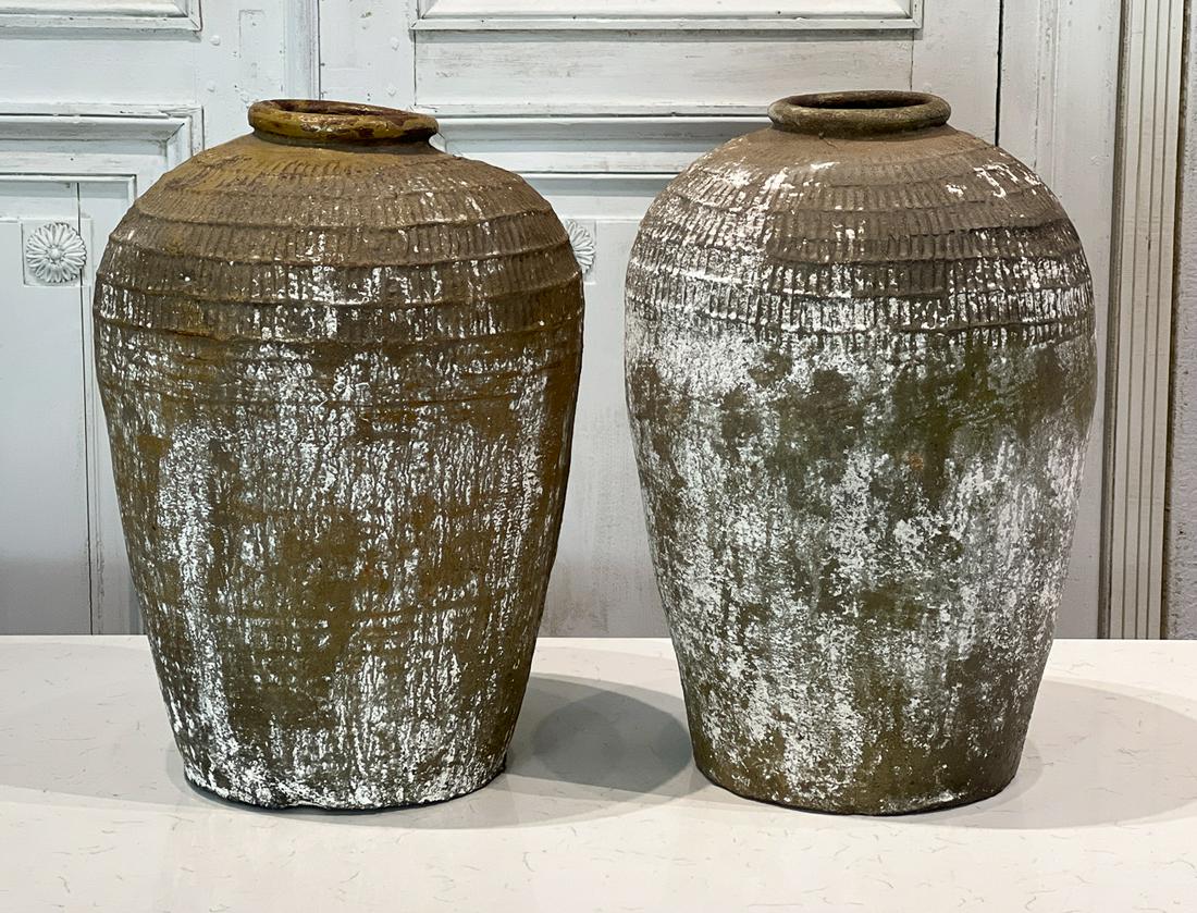 Pair Qing Martaban Earthenware Jars (1 of 10)