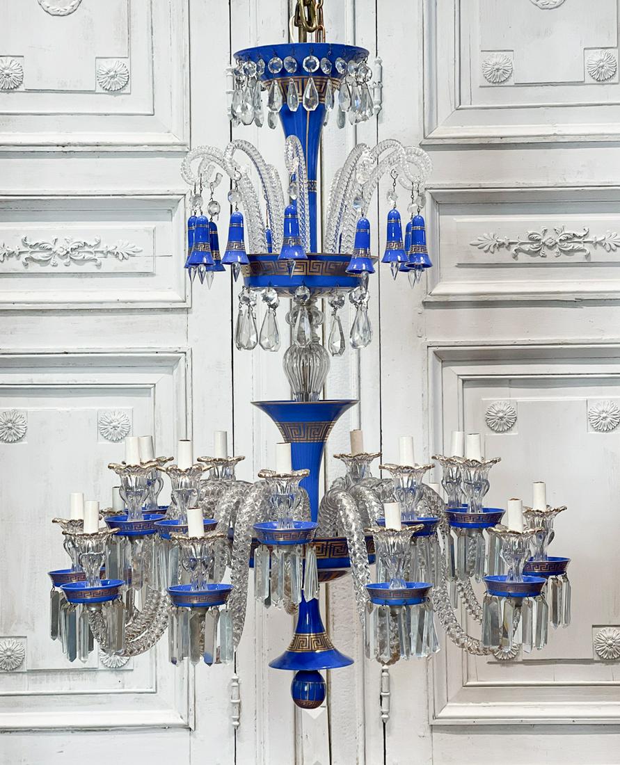 Baccarat Attributed Opaline & Crystal Chandelier (1 of 18)