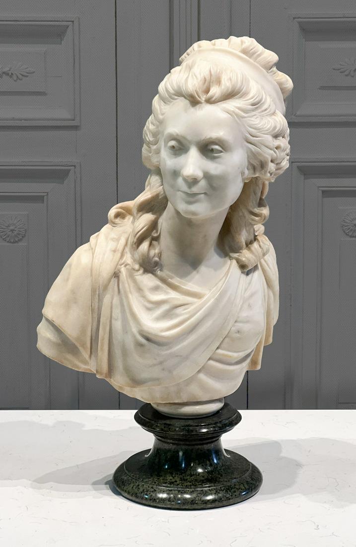 Fine French Carved White Carrara Marble Bust (1 of 16)