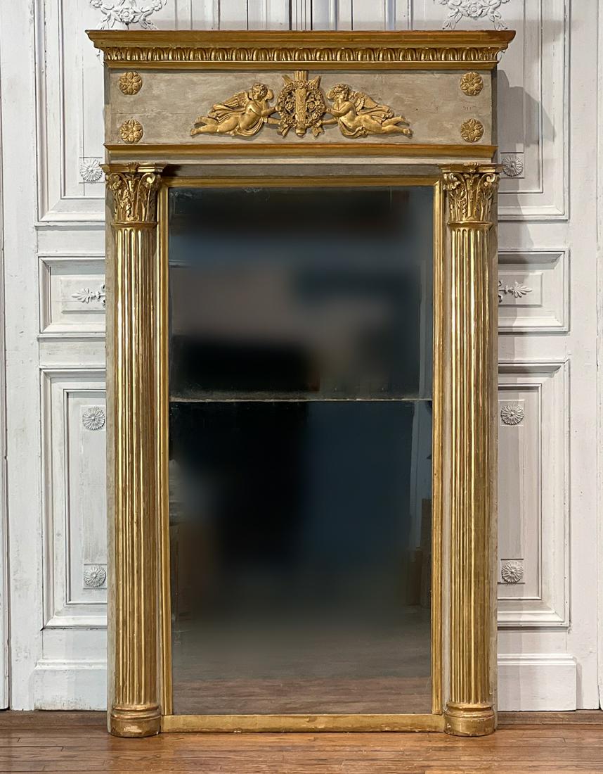 Empire Style Giltwood And Gris Peinte Mirror (1 of 19)