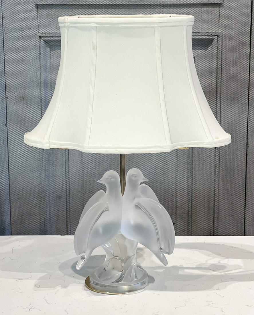 Lalique Ariane Frosted Glass Lamp (1 of 13)
