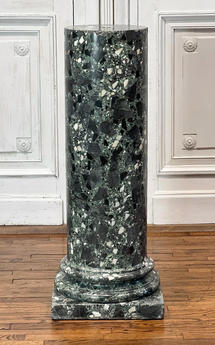 Large Green Scagliola Marble Pedestal (1 of 11)