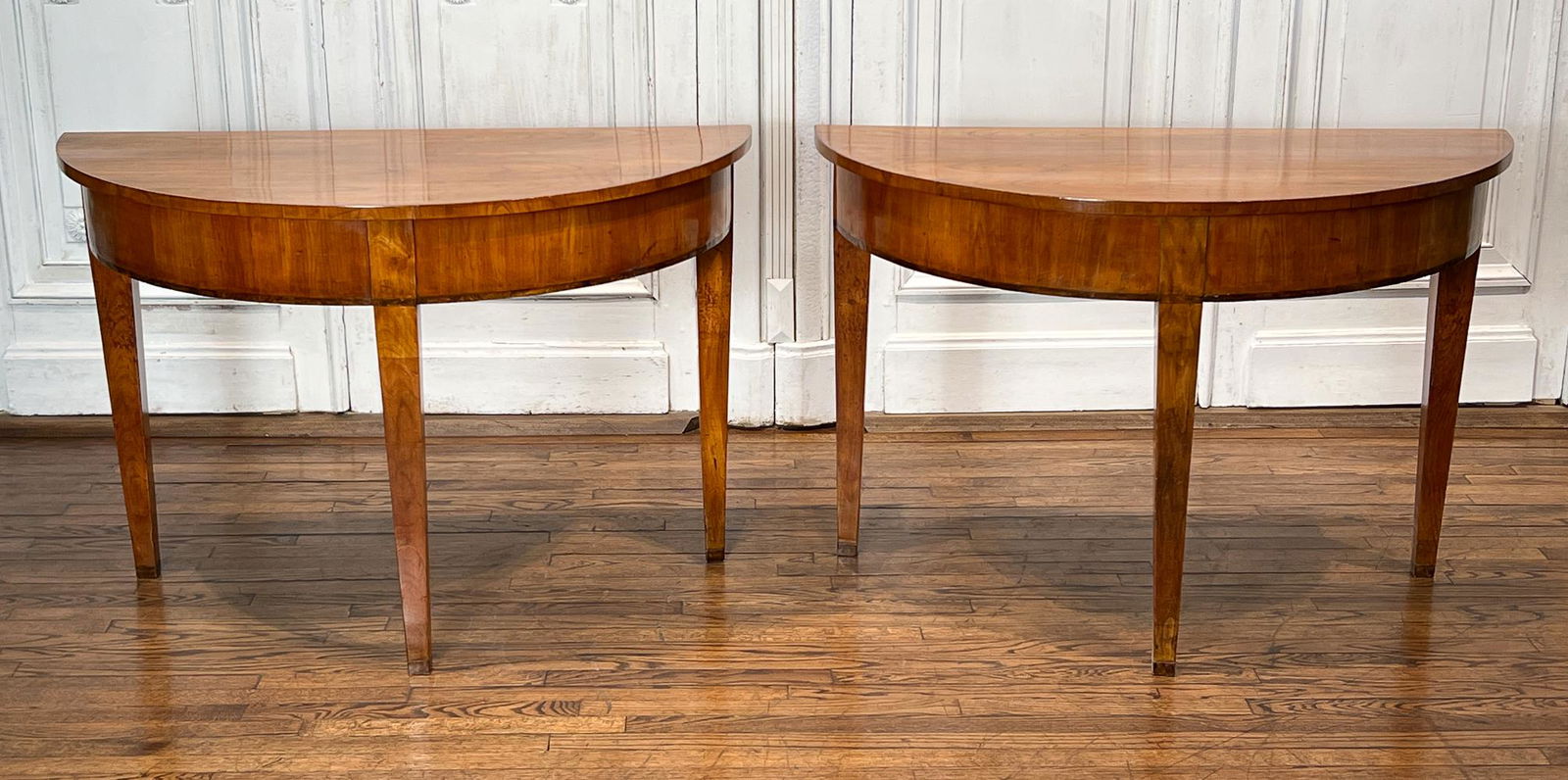 Pair Biedermeier Inlaid Cherrywood Consoles (1 of 14)