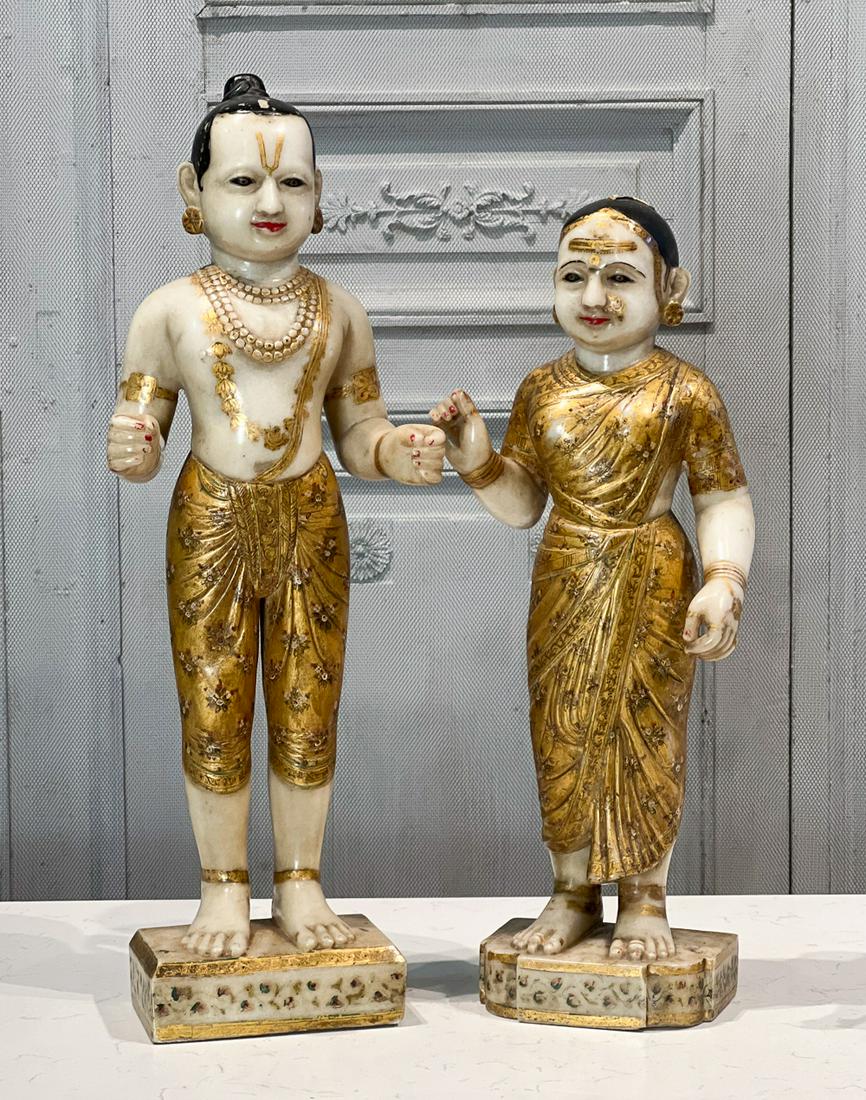 Two Indian Polychrome Marble Figures (1 of 12)