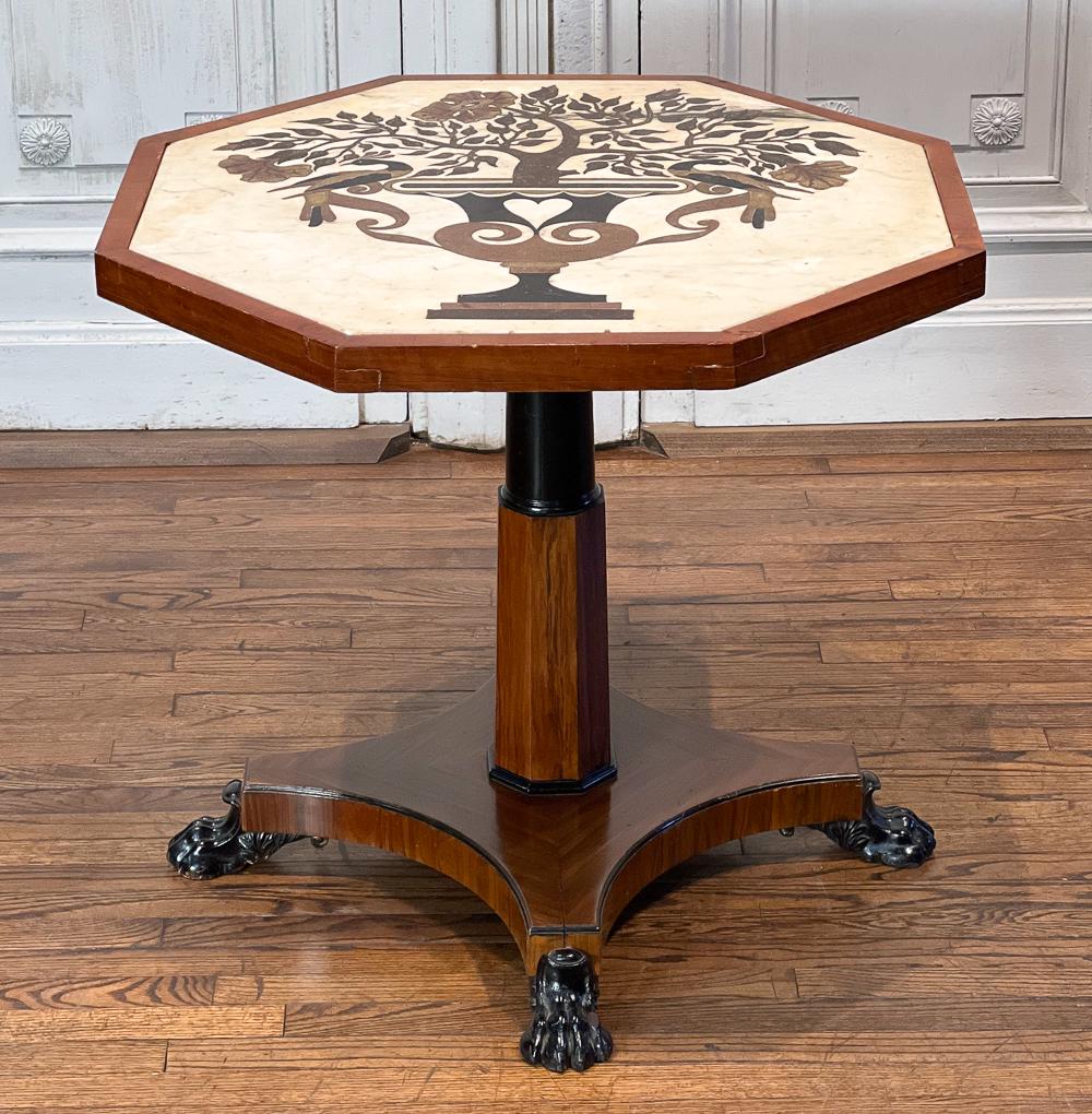 Neoclassical Marble And Fruitwood Center Table (1 of 13)