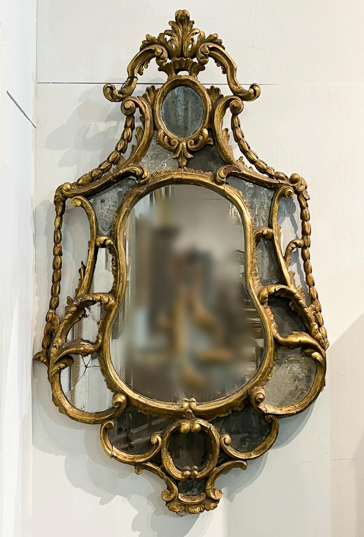 19th Century Baroque Giltwood Mirror (1 of 9)