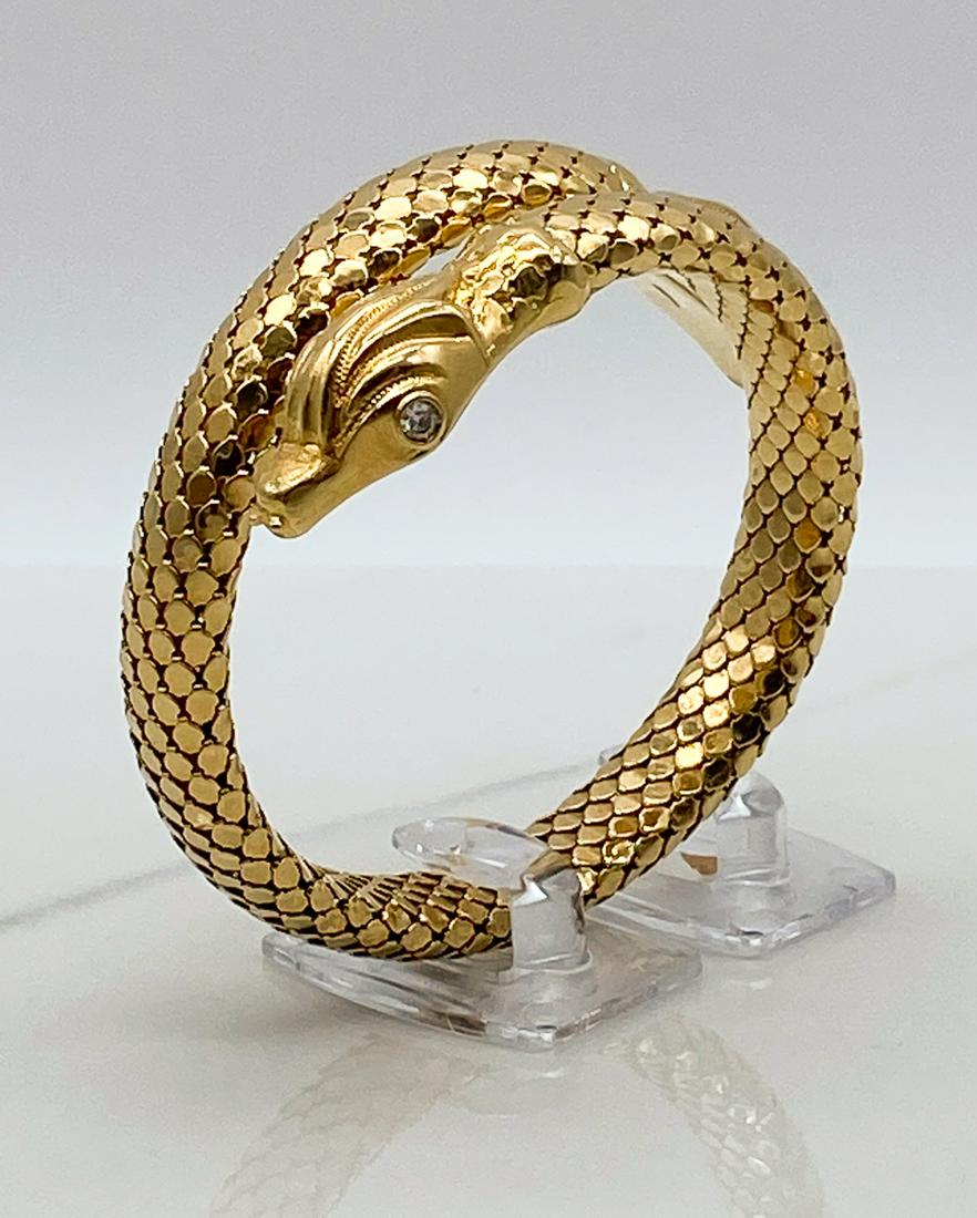 18k Italian Double Headed Snake Bracelet (1 of 5)
