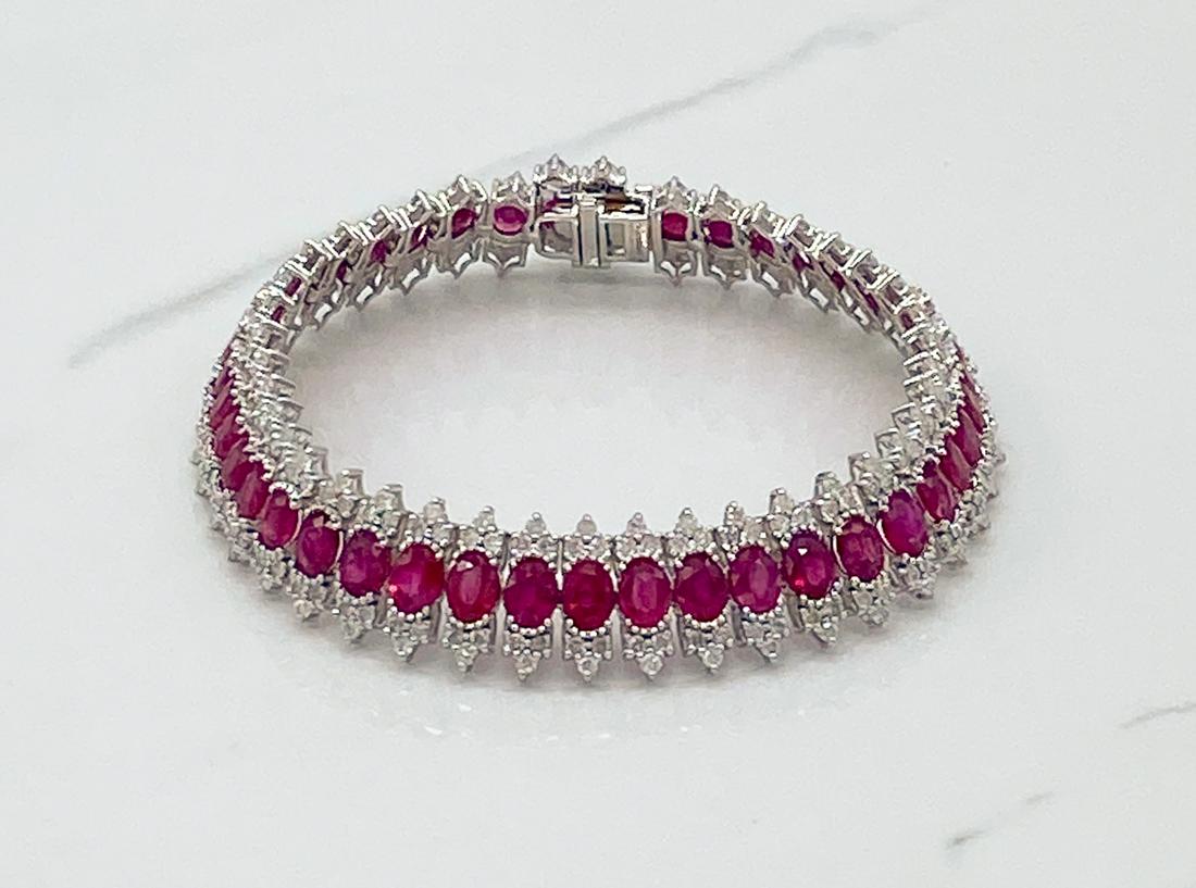 Ruby And Diamond Bracelet, Art Deco Style (1 of 4)