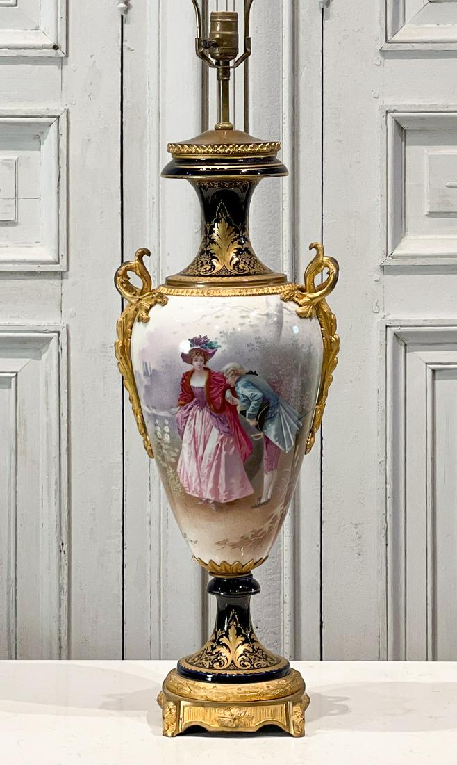 Sevres Style Porcelain Vase Table Lamp (1 of 13)