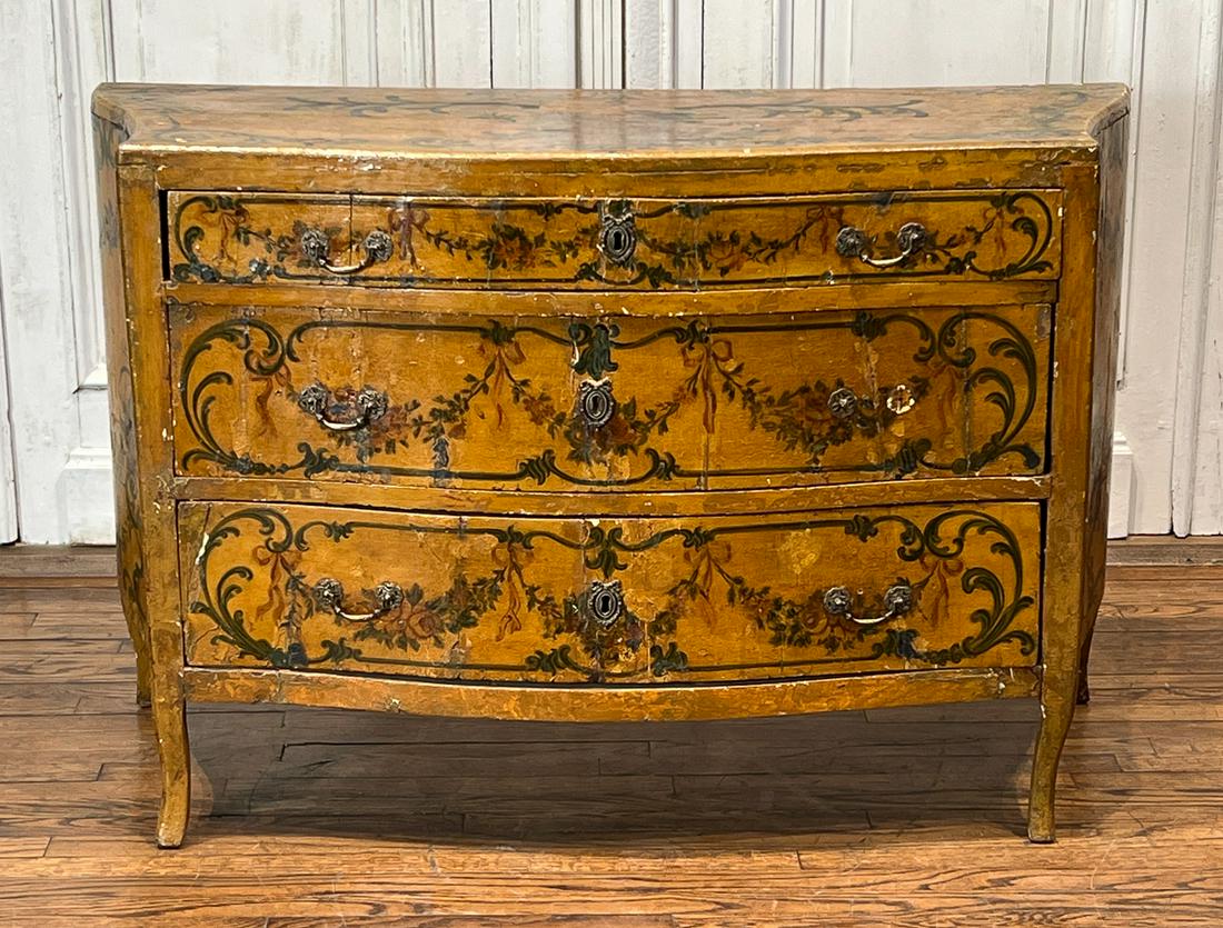 Italian Rococo Style Painted Commode Chest (1 of 10)