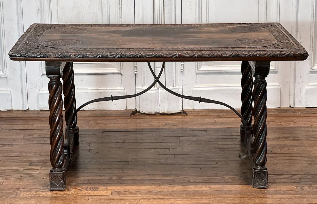 Renaissance Revival Walnut Refectory Table (1 of 13)