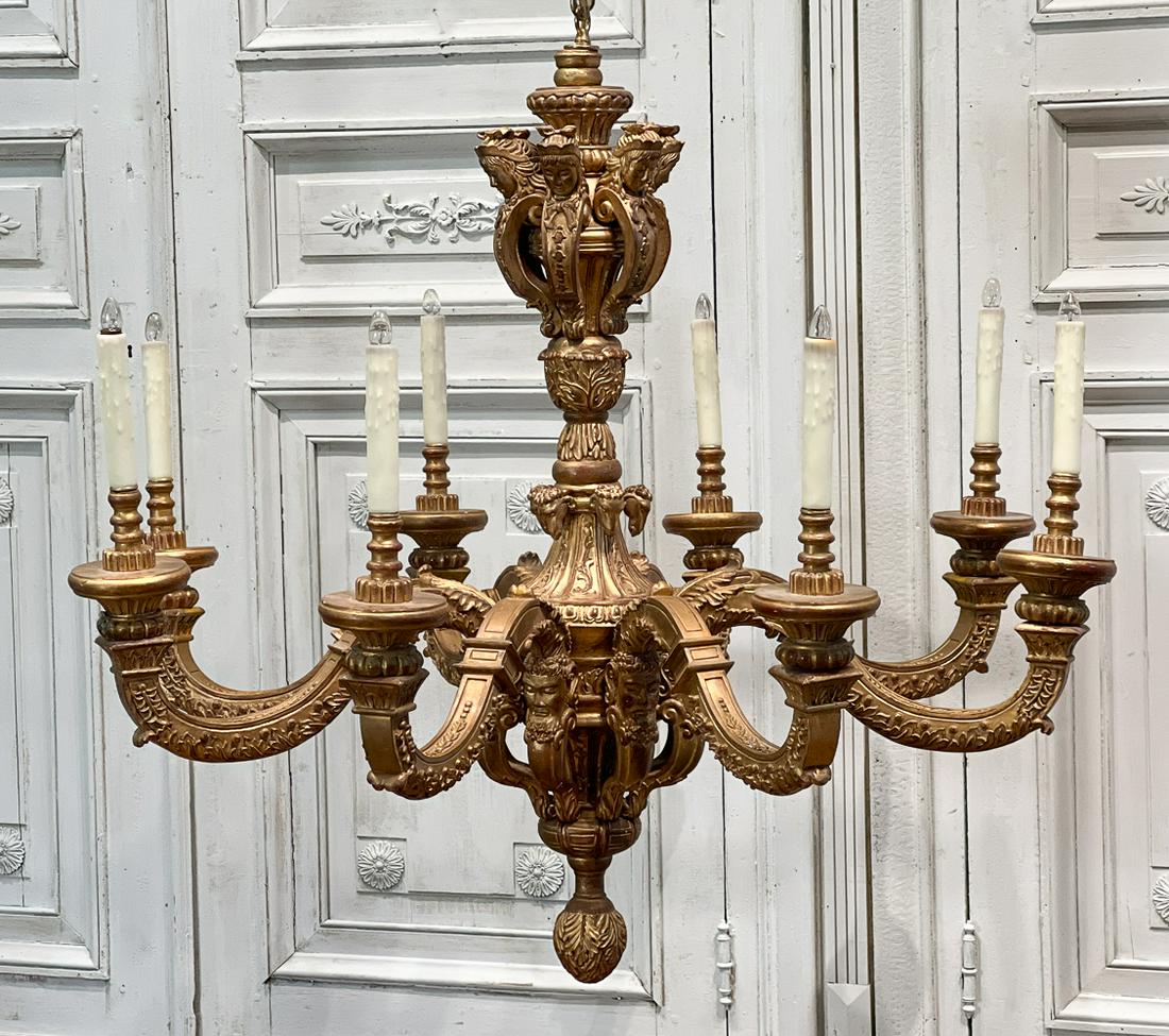 Large French Style Giltwood Chandelier (1 of 10)