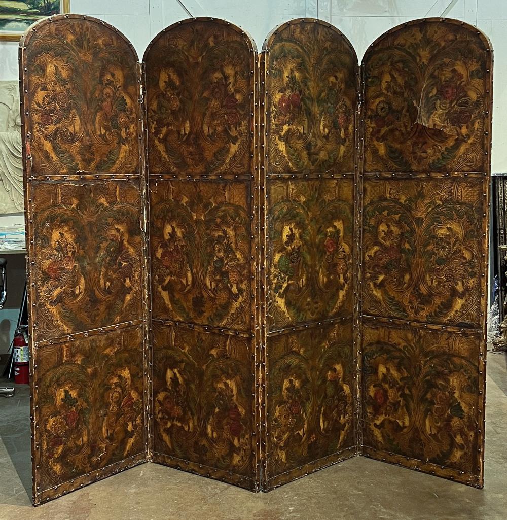 French Embossed Leather Screen (1 of 13)