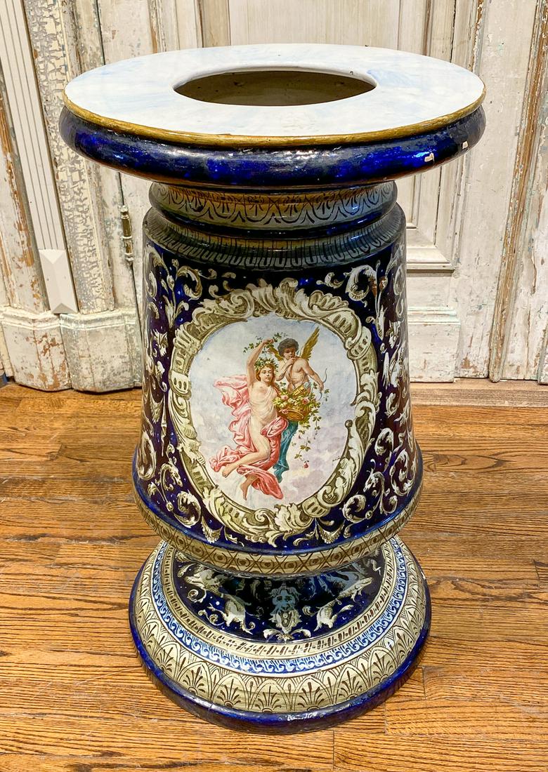 Large Italian Faience Pedestal (1 of 4)