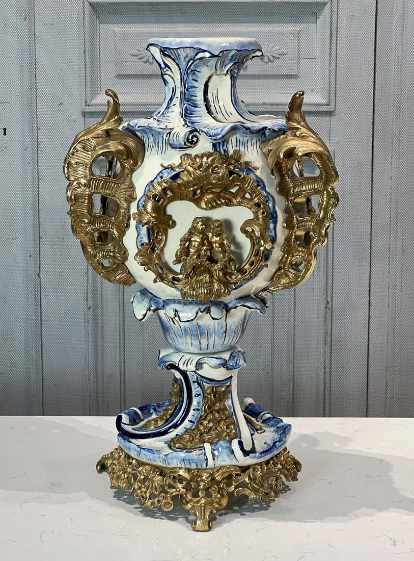 Rococo Style Bronze Mounted Urn (1 of 18)