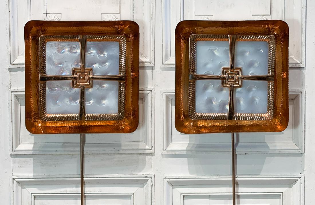 Modern Pair Of Copper Clad Sconces (1 of 12)