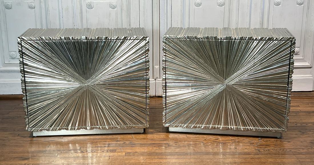 Pair Modern Metal Clad Commode Chests (1 of 13)