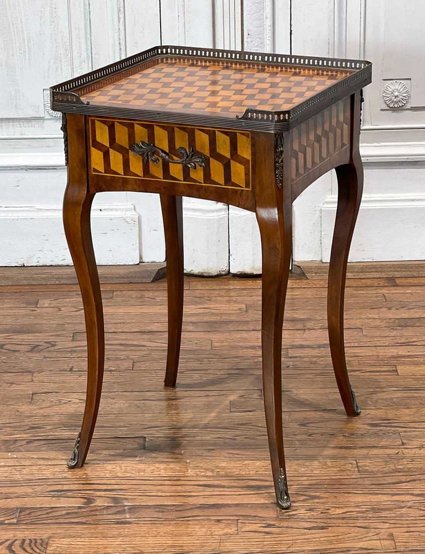 Louis XV Style Parquetry Inlaid Table Stand (1 of 10)