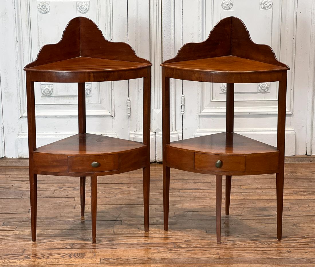 Pair George III Mahogany Corner Stands (1 of 7)