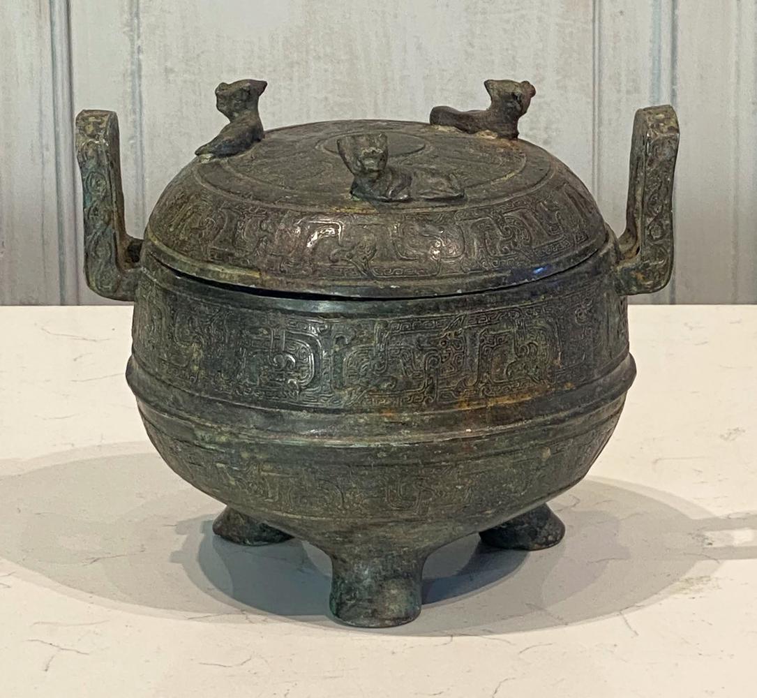 Chinese Archaic Style Bronze Ding Pot (1 of 5)