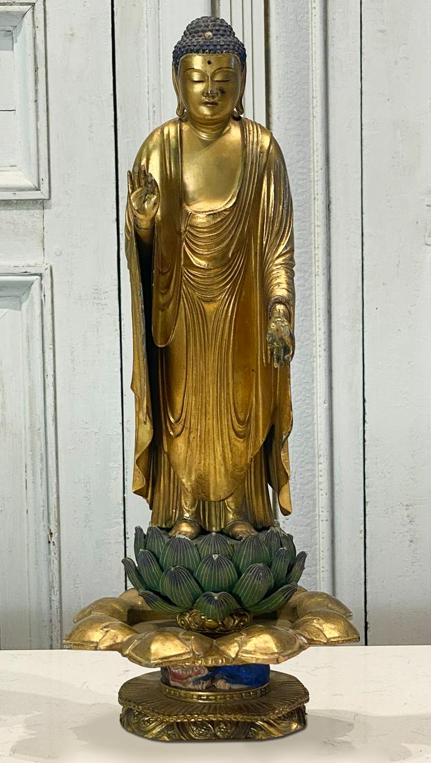 Chinese Carved Wood Buddha Figure (1 of 5)