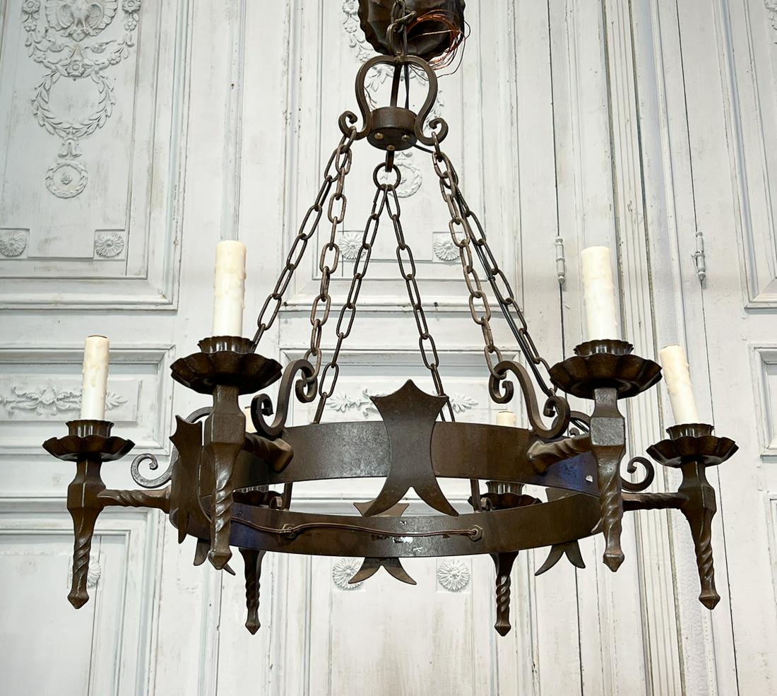 Gothic Style Patinated Metal Chandelier (1 of 9)