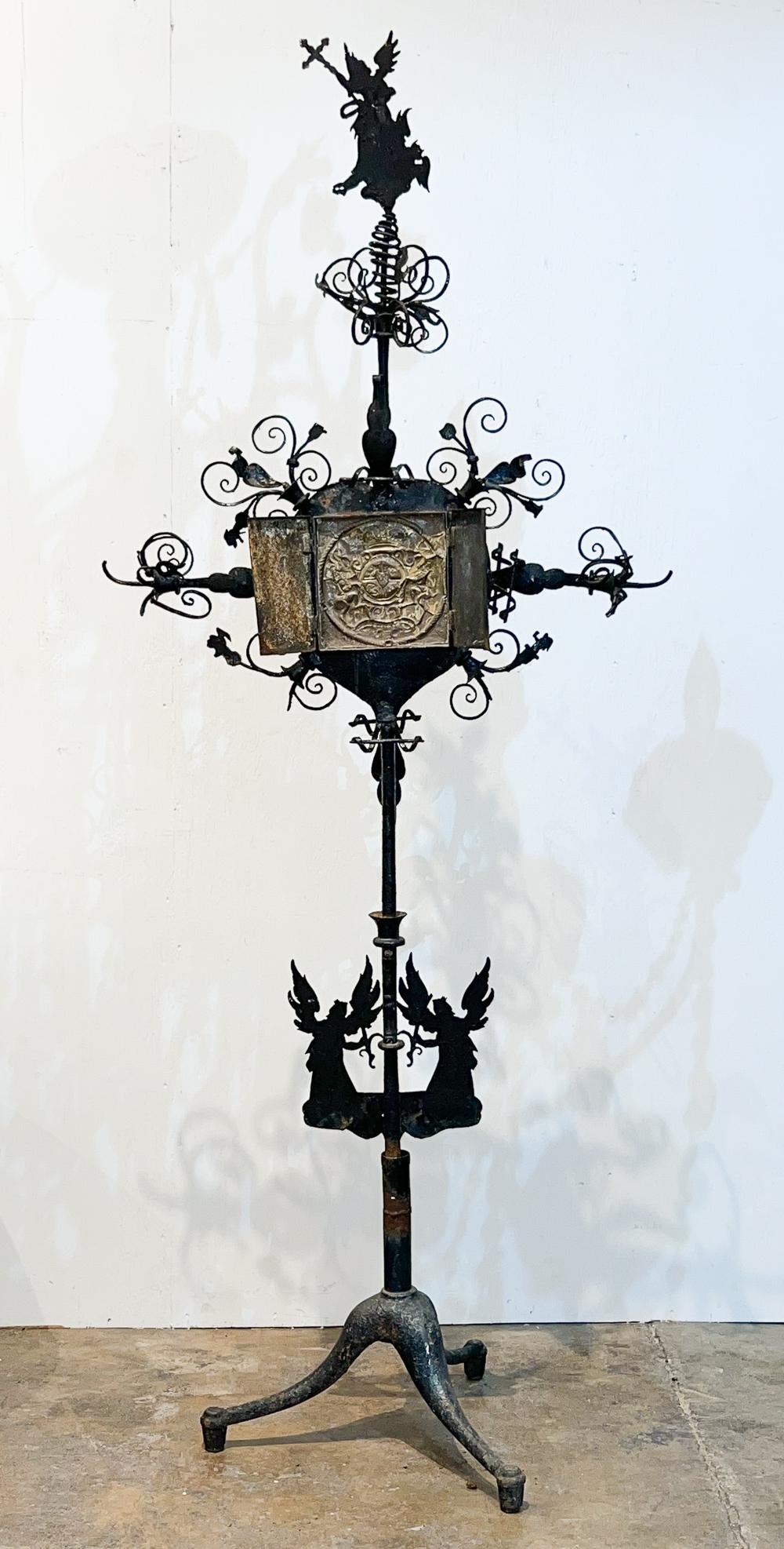 Early Continental Forged Iron Torchiere (1 of 11)