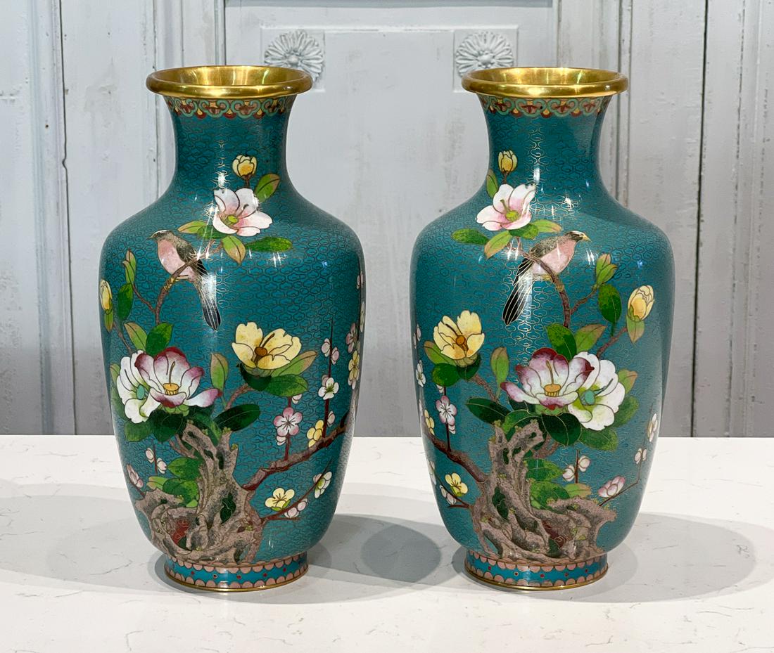 Pair Chinese Cloisonne Vases (1 of 13)