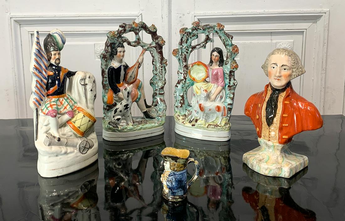 Five Staffordshire Pottery Figures (1 of 4)
