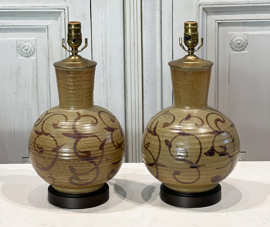 Pair Studio Pottery Vase Table Lamps (1 of 7)