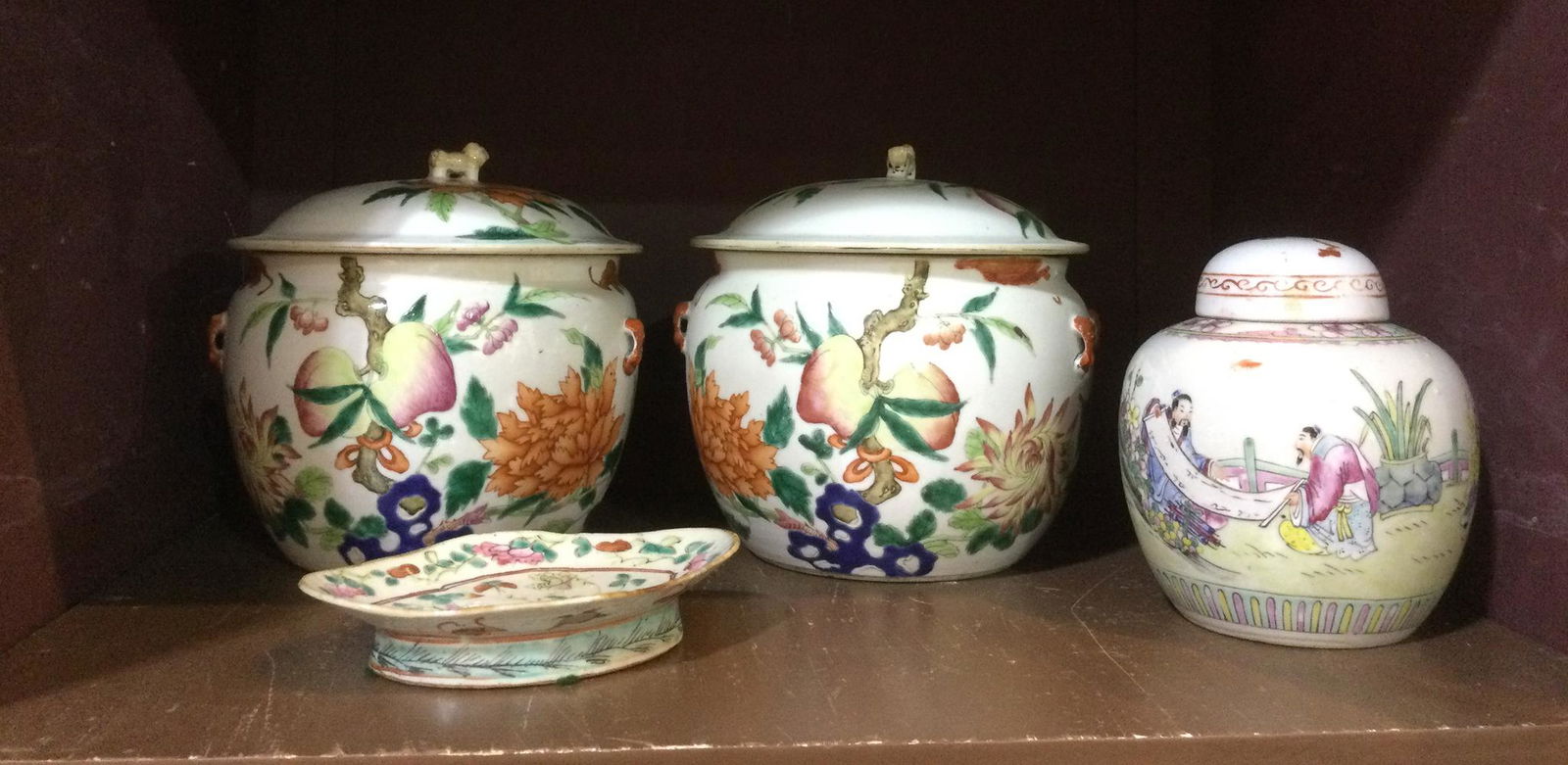 Four Famille Verte Style Porcelain Items (1 of 4)