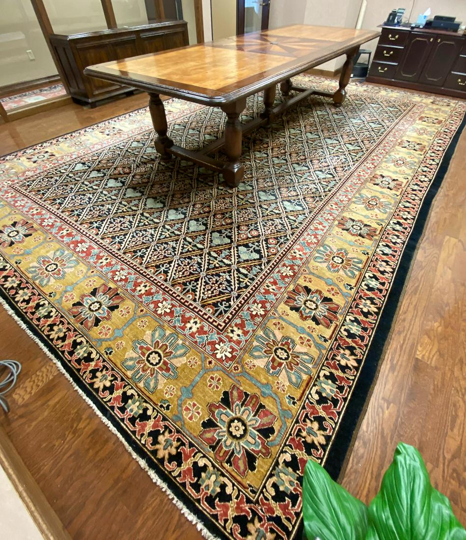 Hamadan Rug Geometric Flower Motif 17'7 x 11'6 (1 of 6)