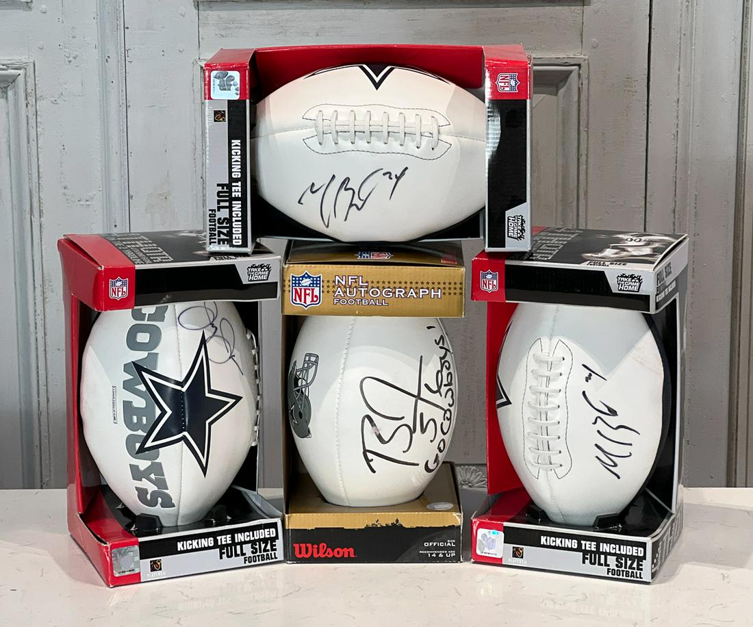 Four Dallas Cowboys Autographed Footballs (1 of 16)