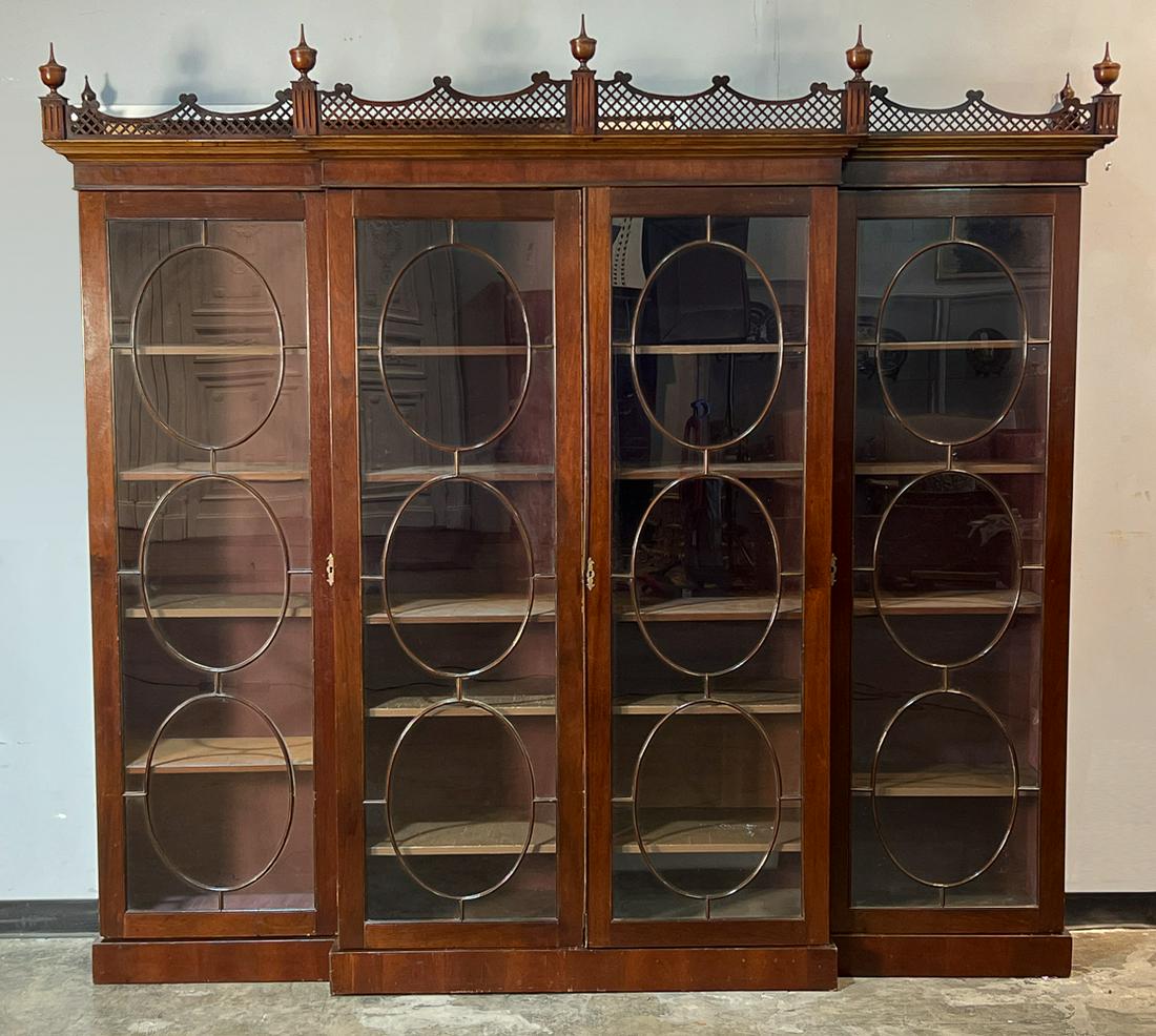 Large Edwardian Mahogany Breakfront Bookcase (1 of 15)