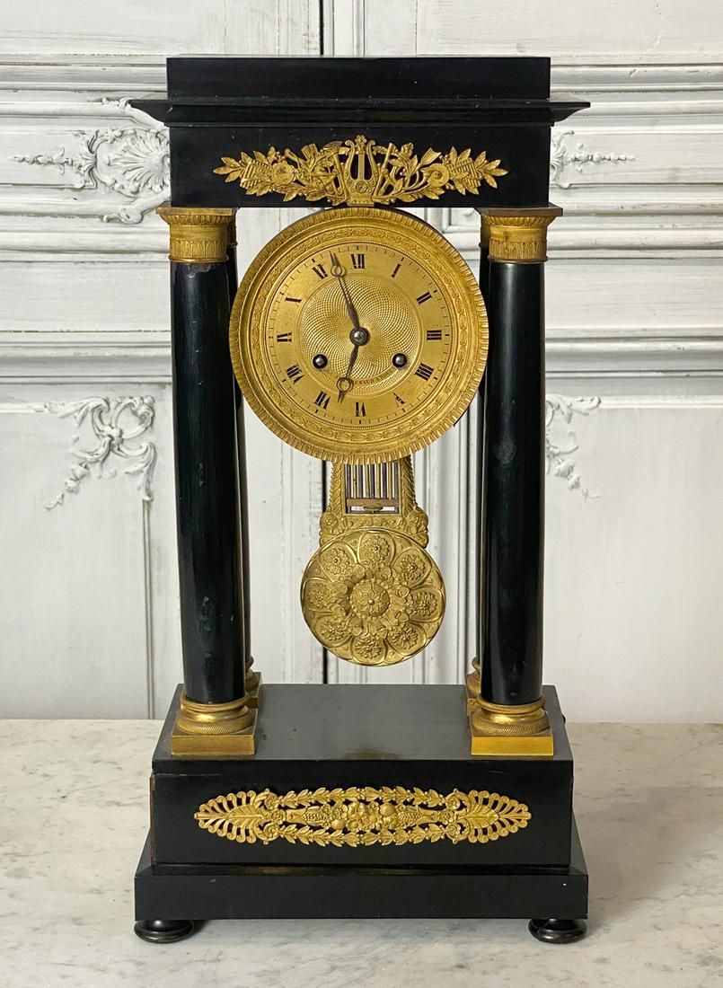 Empire Bronze Mounted Portico Clock (1 of 4)