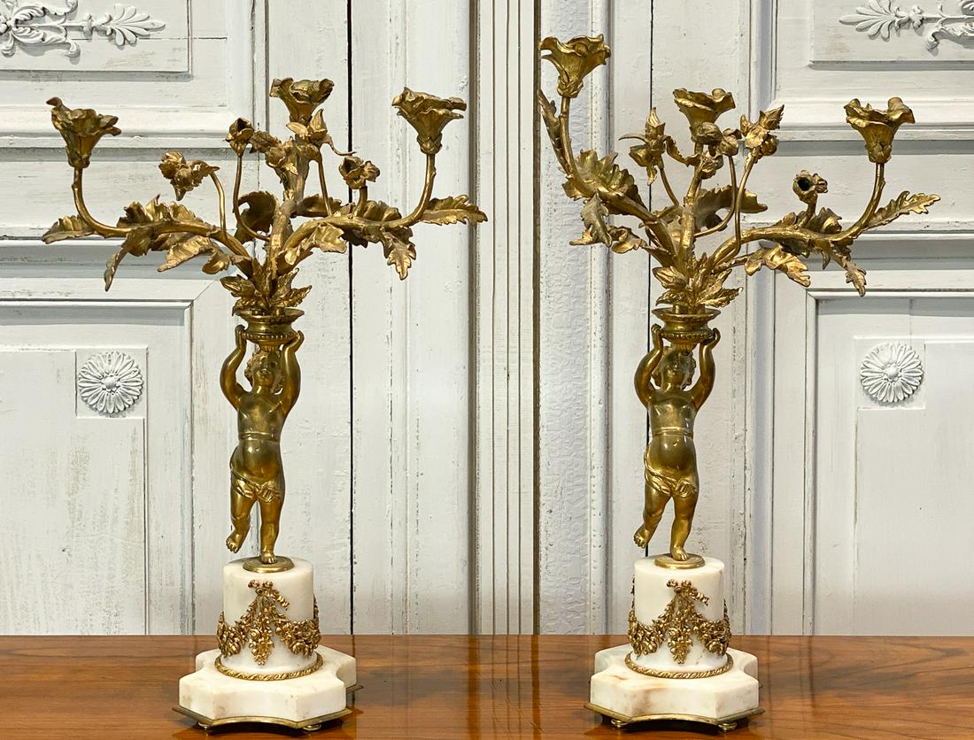 Pair Of French Gilt Bronze Candelabra (1 of 5)