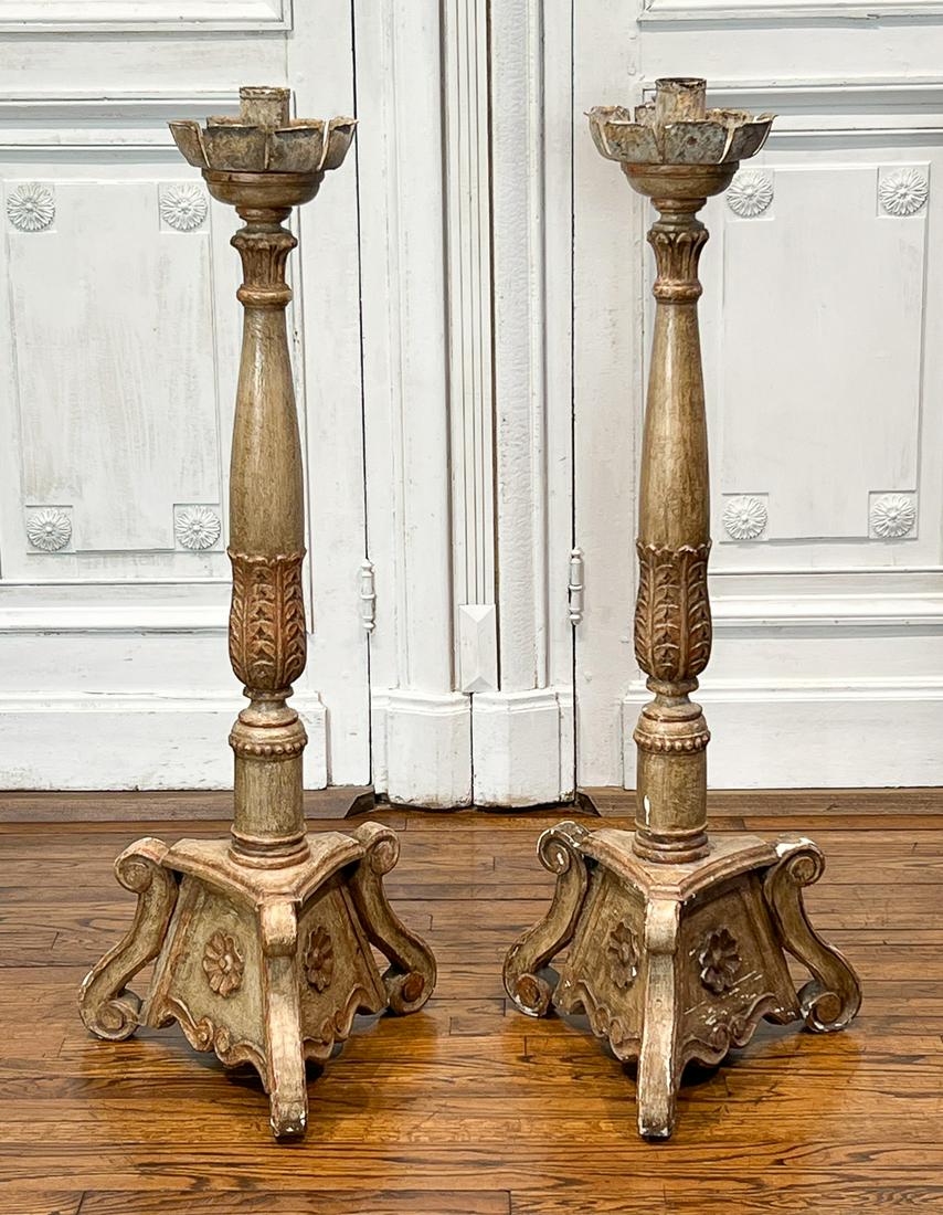 Pair Baroque Style Torchere Candlesticks (1 of 10)